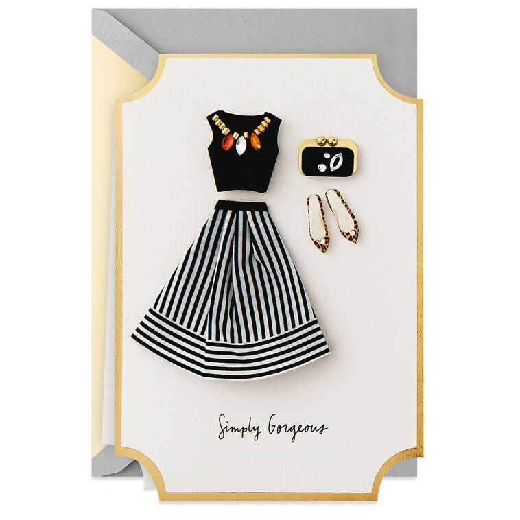 hallmark Simply Gorgeous Fashionable Ensemble Birthday Card for Her