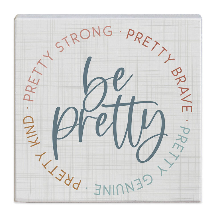 hallmark Simply Said Be Pretty Quote Gift-a-Block Wood Sign 5.25x5.25