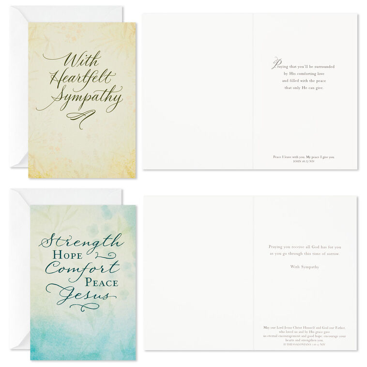 Hallmark Simply Stated Boxed Religious Sympathy Cards Assortment Pack Of 12