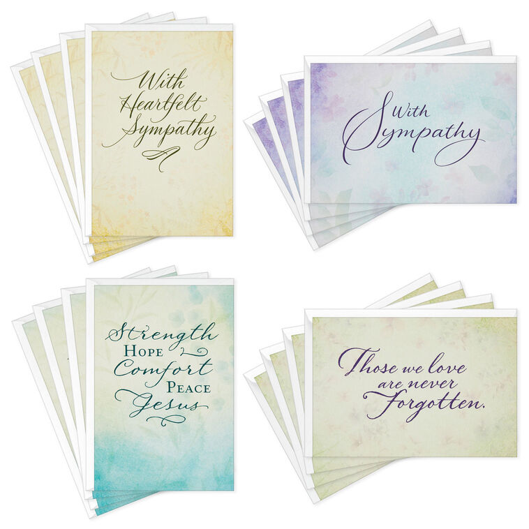 hallmark Simply Stated Boxed Religious Sympathy Cards Assortment Pack of 12