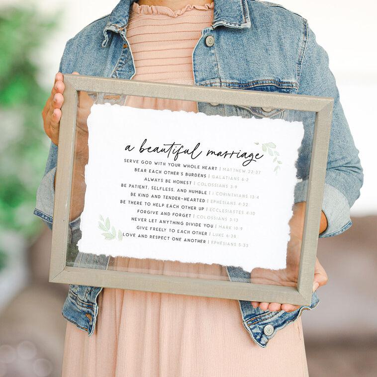 Hallmark Sincere Surroundings Beautiful Marriage Floating Art Sign