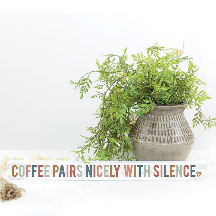 Hallmark Sincere Surroundings Coffee And Silence Wood Quote Sign