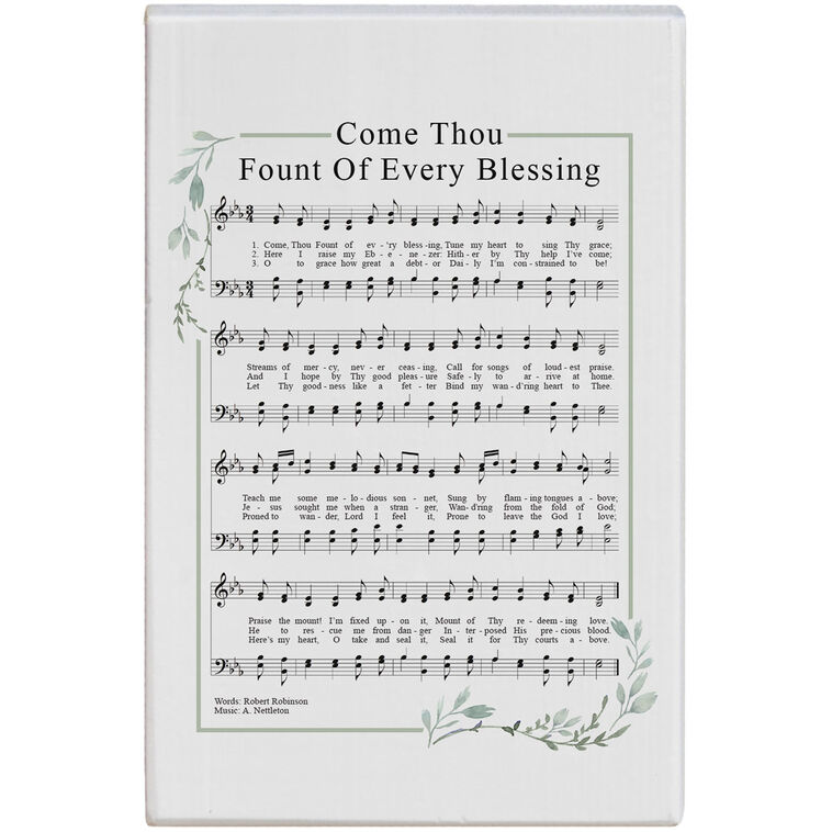 hallmark Sincere Surroundings Come Thou Fount of Every Blessing Hymn Music Sign