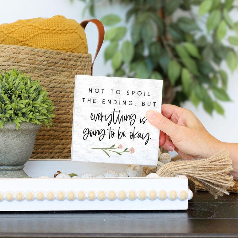 Hallmark Sincere Surroundings Everything Is OK Wood Quote Sign