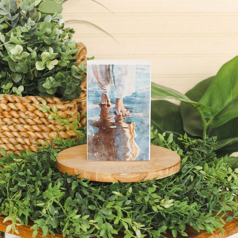 Hallmark Sincere Surroundings Jesus Walking On Water Wood Block