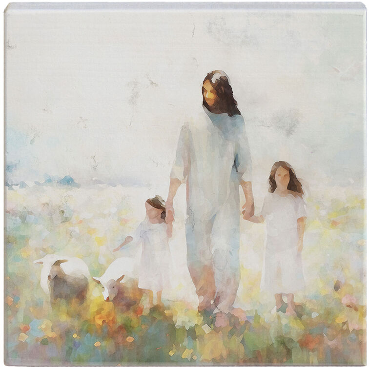 hallmark Sincere Surroundings Jesus With Children Wood Block