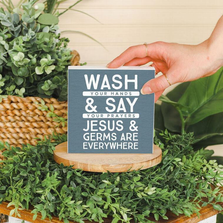 Hallmark Sincere Surroundings Wash Your Hands Say Your Prayers Quote Sign