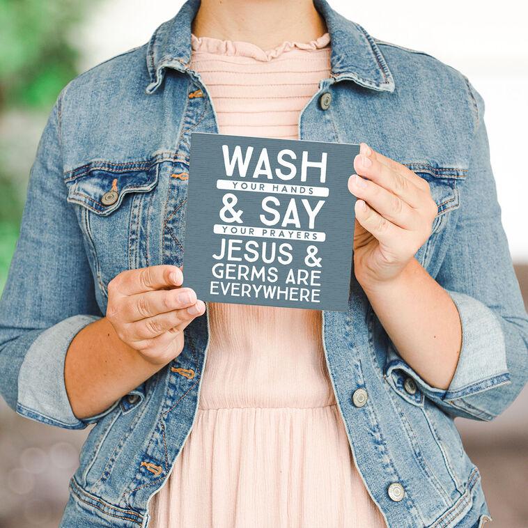 Hallmark Sincere Surroundings Wash Your Hands Say Your Prayers Quote Sign