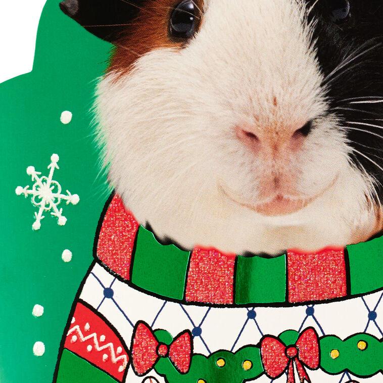 Hallmark Singing Guinea Pig Funny Musical Christmas Card