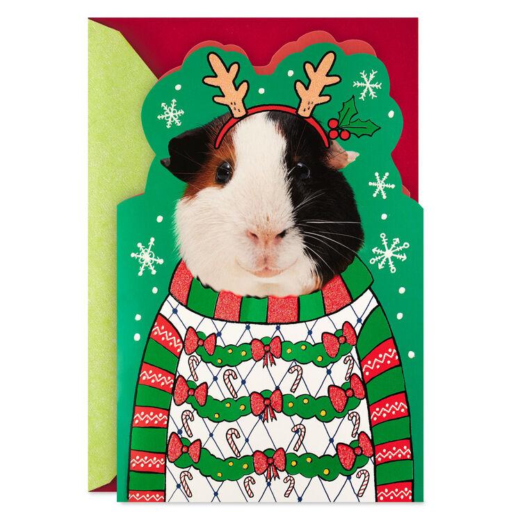 hallmark Singing Guinea Pig Funny Musical Christmas Card