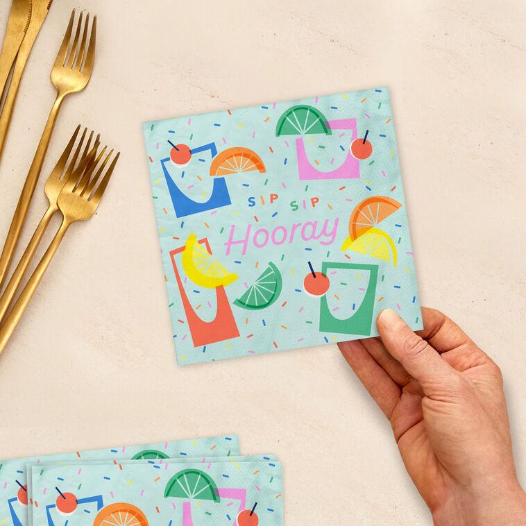 Hallmark Sip Sip Hooray Cocktail Napkins Pack Of 20