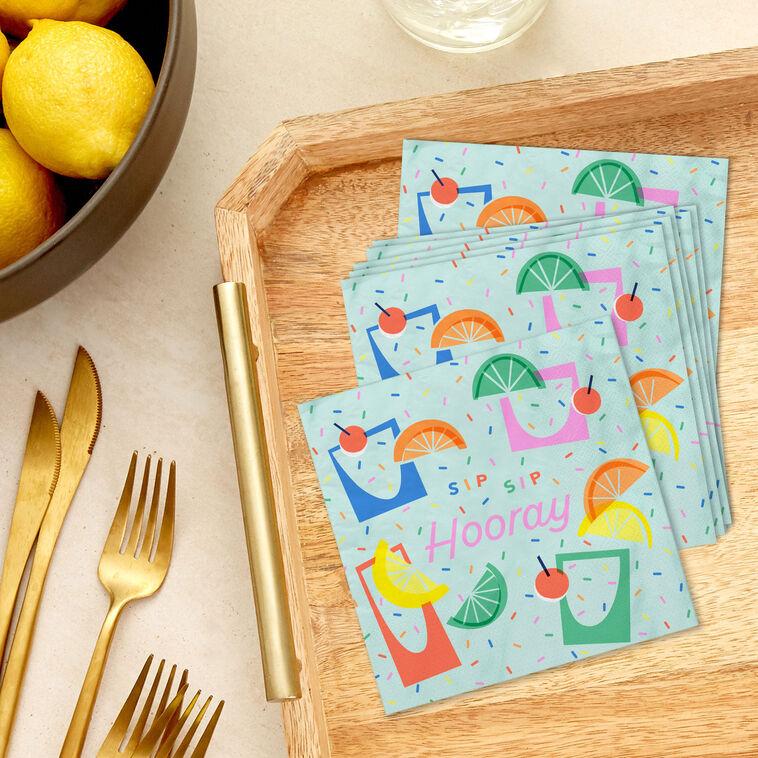 Hallmark Sip Sip Hooray Cocktail Napkins Pack Of 20