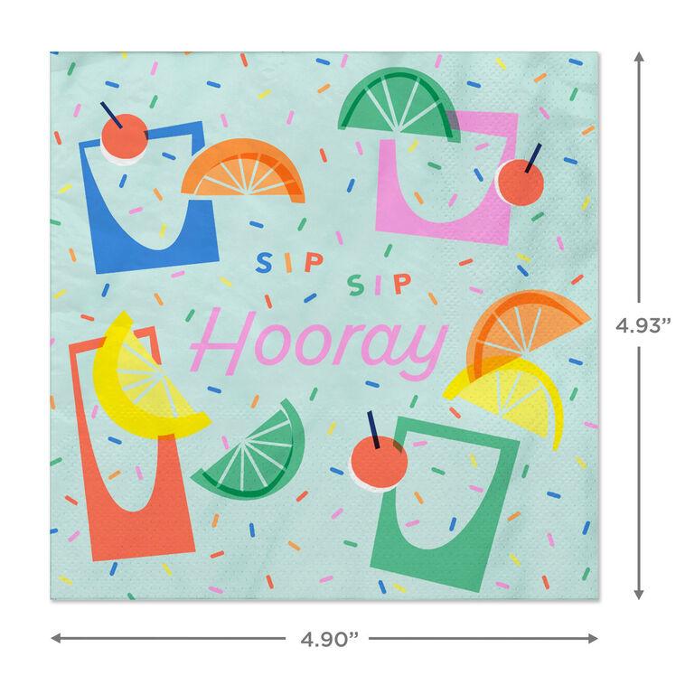 Hallmark Sip Sip Hooray Cocktail Napkins Pack Of 20