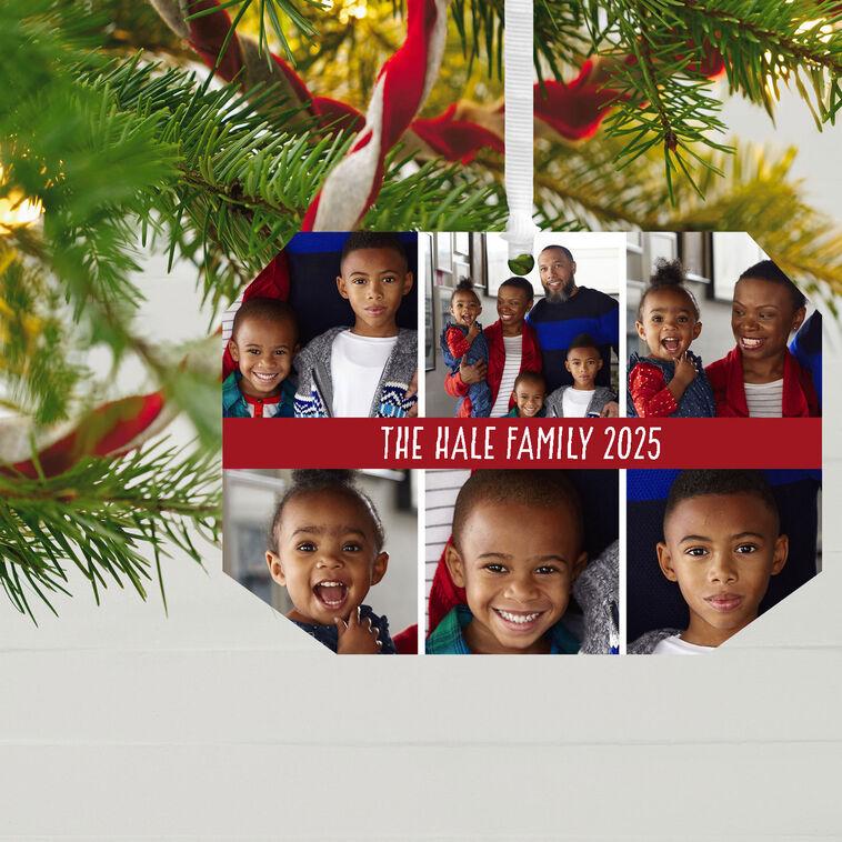 Hallmark Six-Photo Metal Personalized Ornament Custom Photo And Text