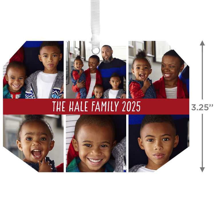 Hallmark Six-Photo Metal Personalized Ornament Custom Photo And Text