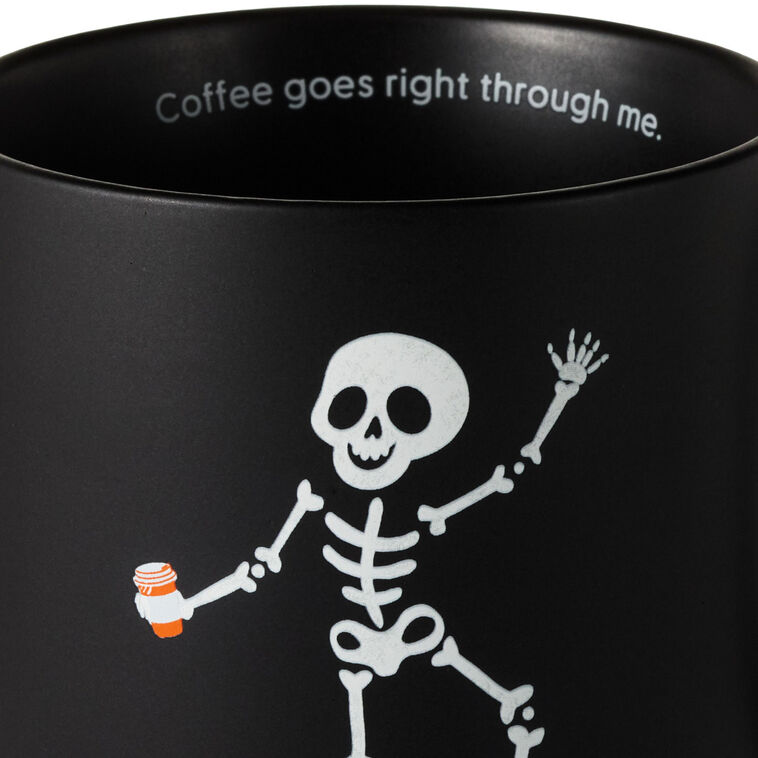 Hallmark Skeleton With To-Go Coffee Cup Funny Mug 16 Oz