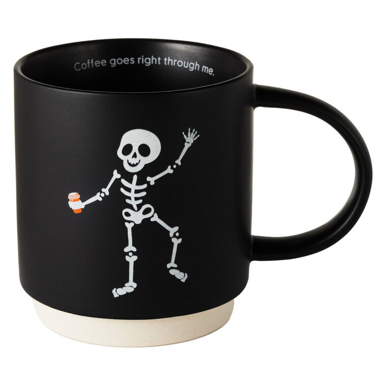 hallmark Skeleton With To-Go Coffee Cup Funny Mug 16 oz