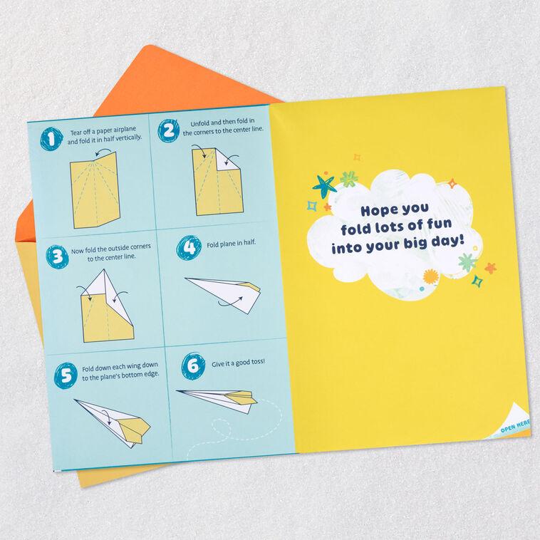 Hallmark Sky's The Limit Birthday Card For Kids With Coloring Sheets And Paper Airplane Activity