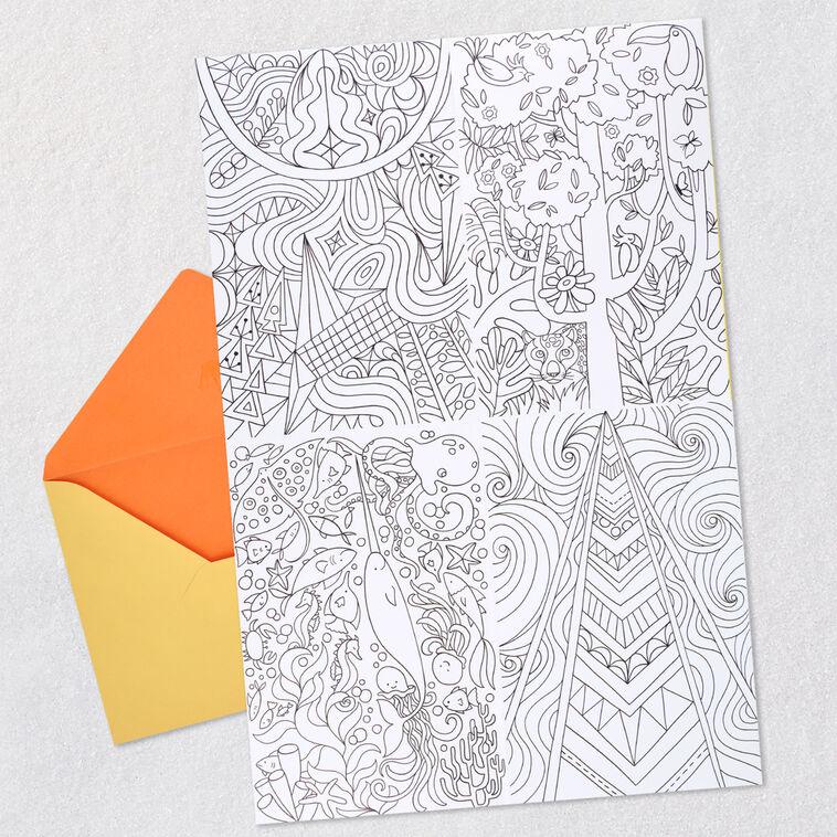 Hallmark Sky's The Limit Birthday Card For Kids With Coloring Sheets And Paper Airplane Activity