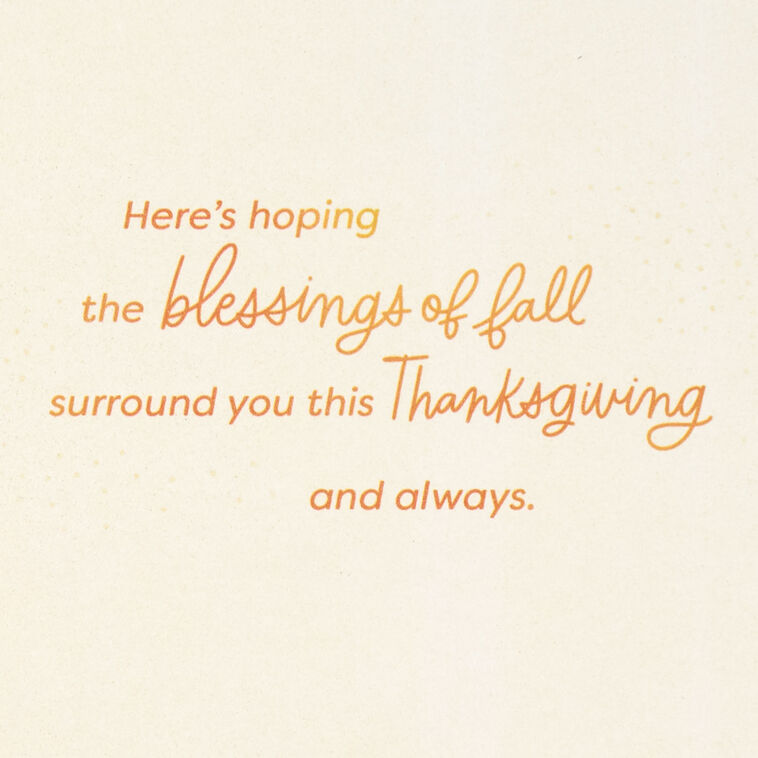 Hallmark Slanting Sunlight And Crunchy Leaves Thanksgiving Card