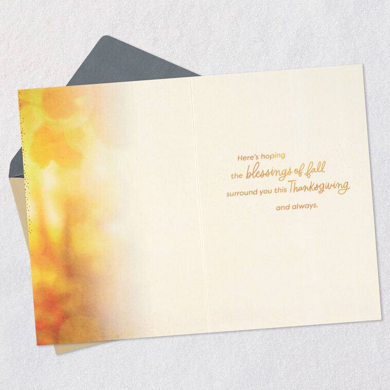 Hallmark Slanting Sunlight And Crunchy Leaves Thanksgiving Card