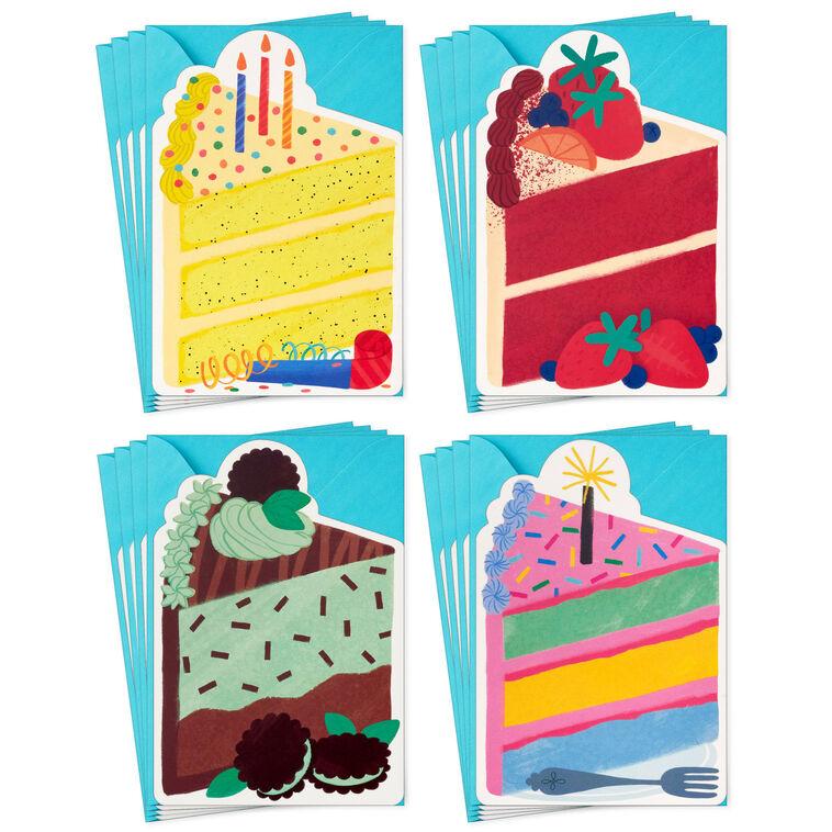 hallmark Slice of Cake Assorted Birthday Cards Pack of 16
