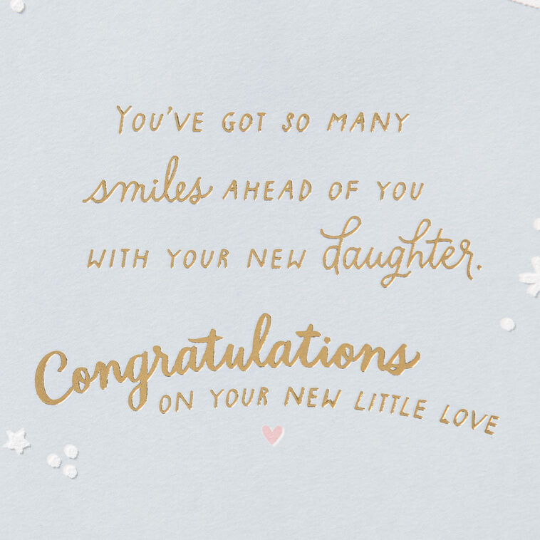 Hallmark Smiles Snuggles And Love New Baby Girl Card