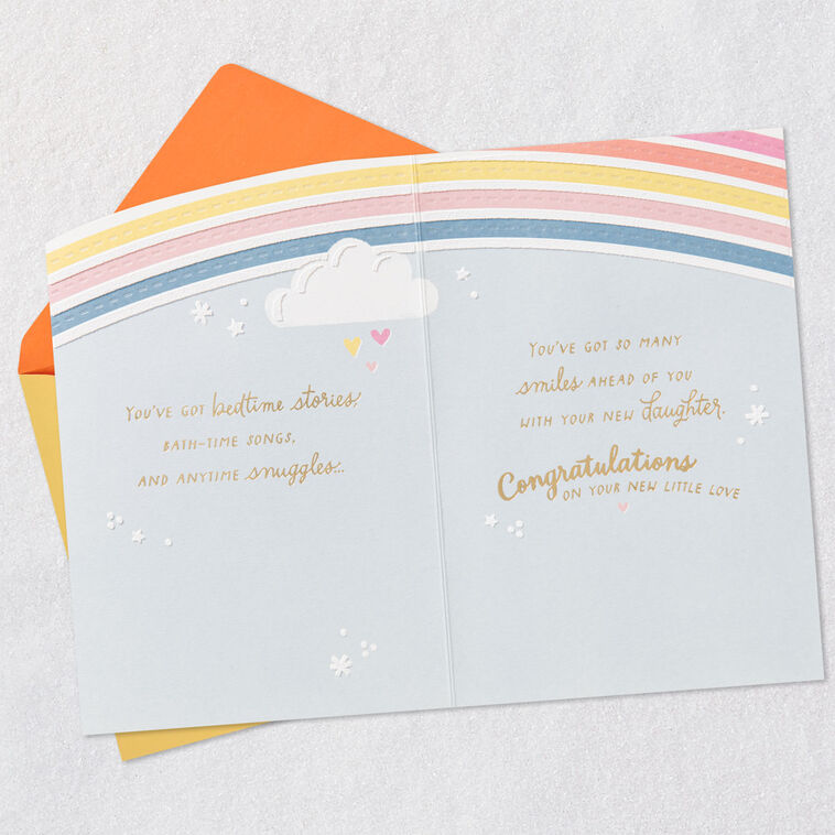 Hallmark Smiles Snuggles And Love New Baby Girl Card