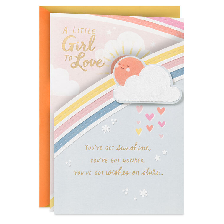 hallmark Smiles Snuggles and Love New Baby Girl Card