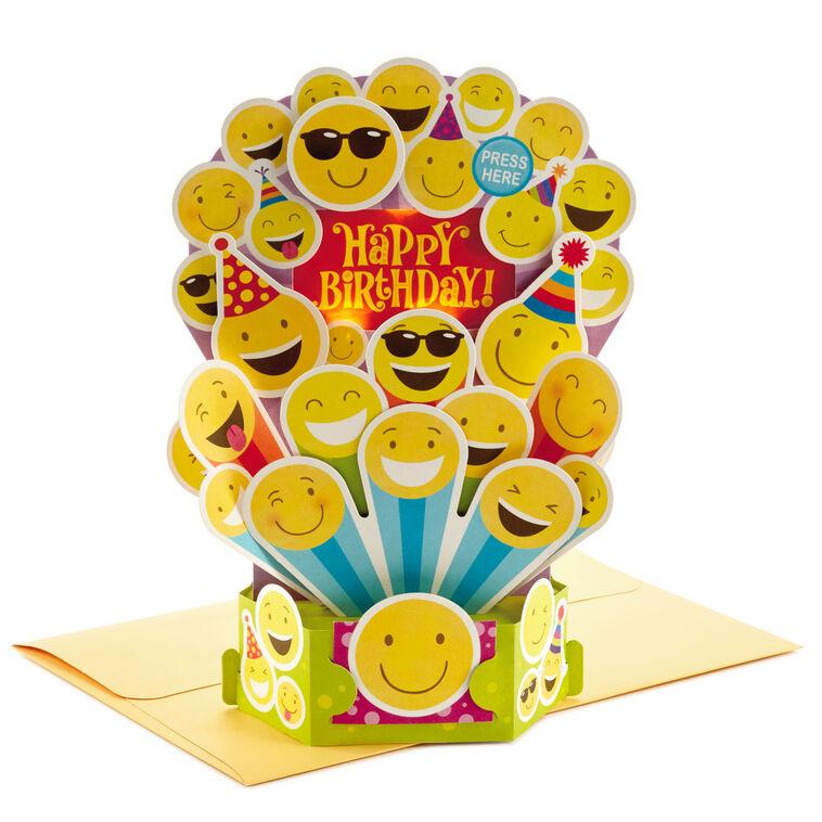 hallmark Smiley Face Musical 3D Pop-Up Birthday Card With Light