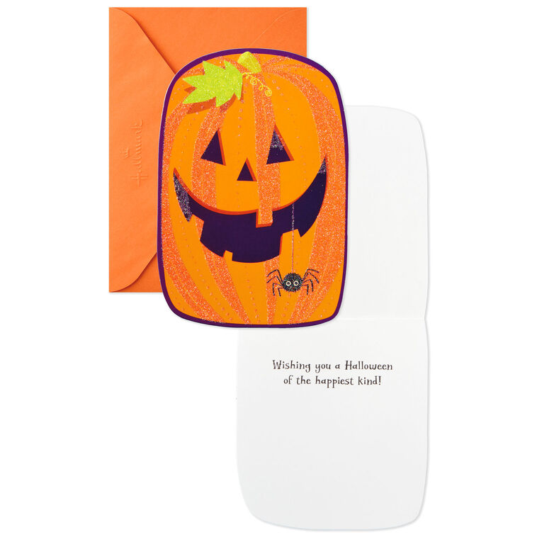 Hallmark Smiling Pumpkin With Spider Halloween Cards Pack Of 6