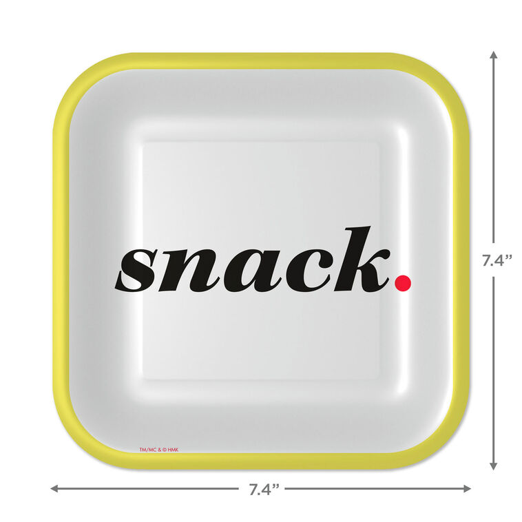 Hallmark "Snack" Black And White Square Dessert Plates Set Of 8
