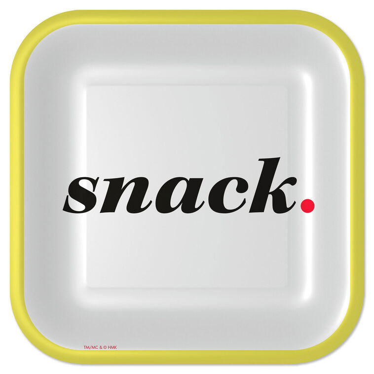hallmark "Snack" Black and White Square Dessert Plates Set of 8
