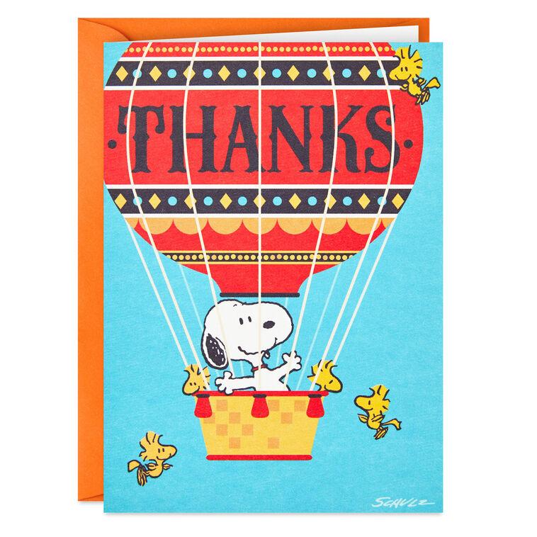 Hallmark Snoopy Hot Air Balloon Boxed Thank-You Notes Pack Of 12