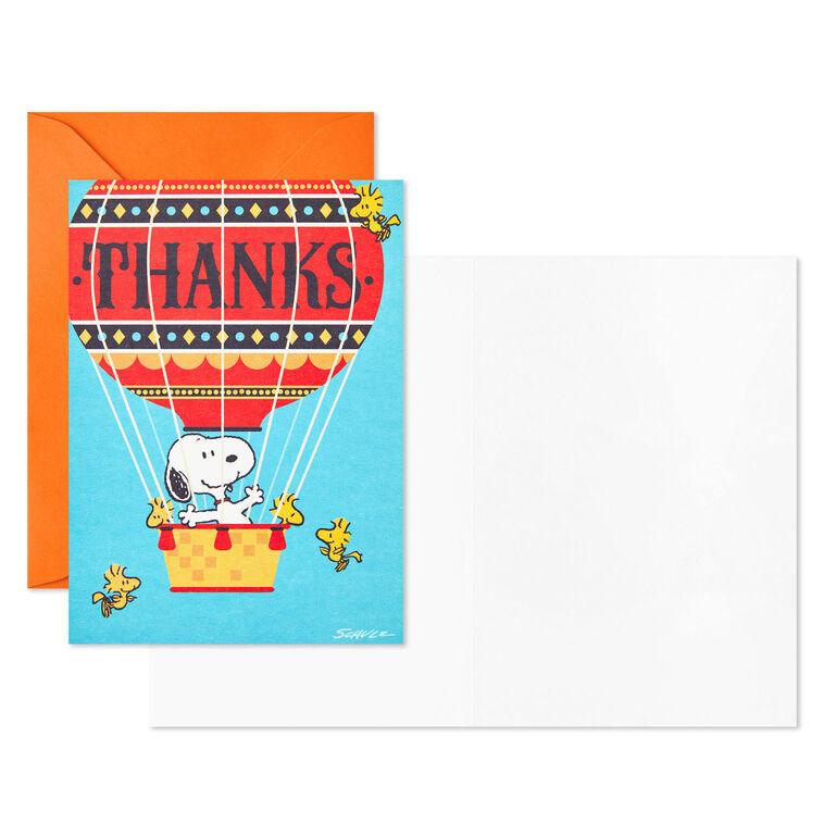 Hallmark Snoopy Hot Air Balloon Boxed Thank-You Notes Pack Of 12