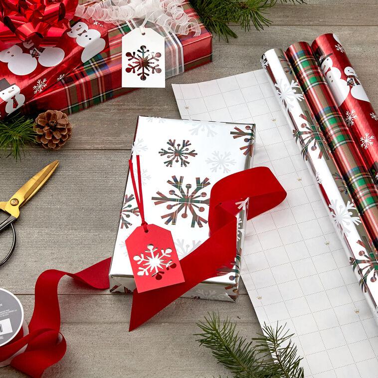Hallmark Snow Merry 3-Pack Foil Christmas Wrapping Paper Assortment 60 Sq. Ft