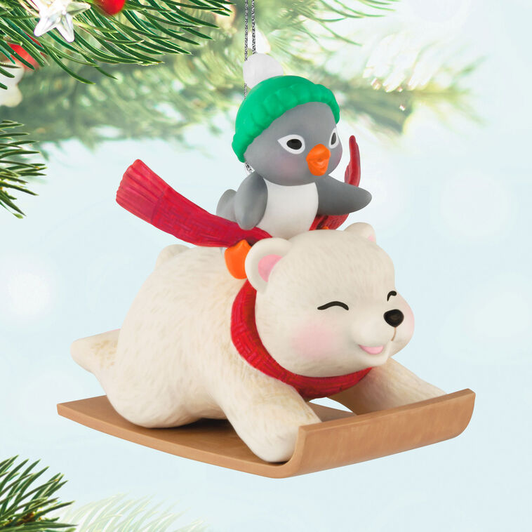 Hallmark Snowball And Tuxedo Sledding Sidekicks Ornament