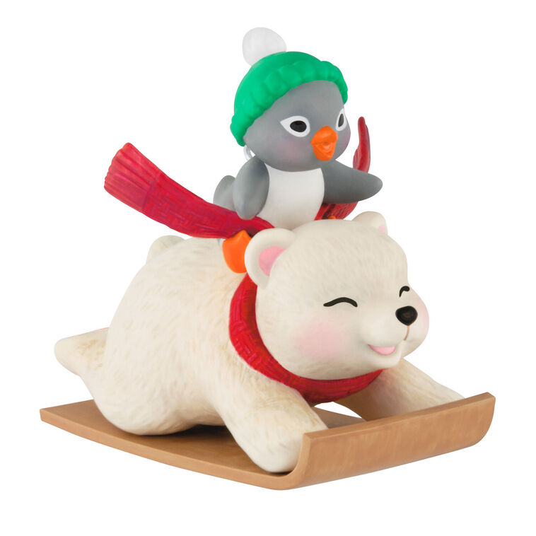 hallmark Snowball and Tuxedo Sledding Sidekicks Ornament