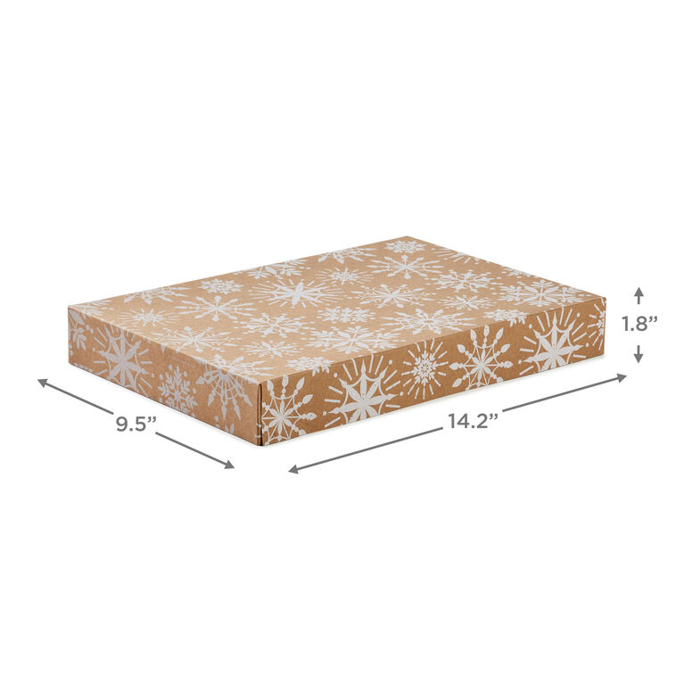 Hallmark Snowflakes And Stripes 12-Pack Designed Brown Shirt Boxes