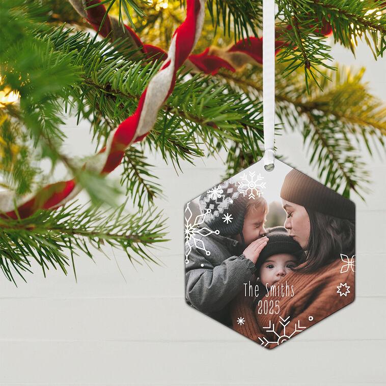 Hallmark Snowflakes Metal Personalized Ornament Custom Photo And Text