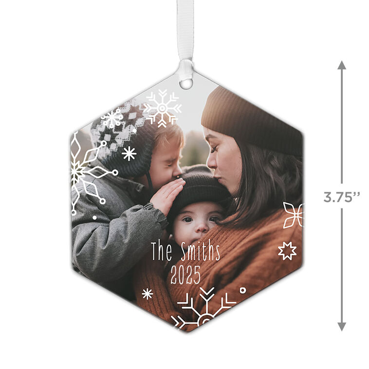 Hallmark Snowflakes Metal Personalized Ornament Custom Photo And Text