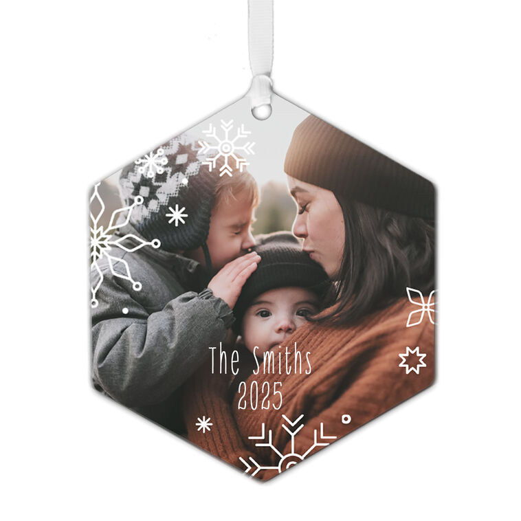 hallmark Snowflakes Metal Personalized Ornament Custom Photo and Text
