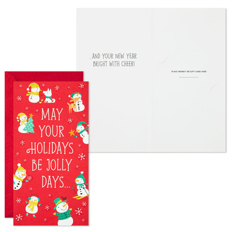 Hallmark Snowmen And Santas Assorted Money Holder Christmas Cards Pack Of 6