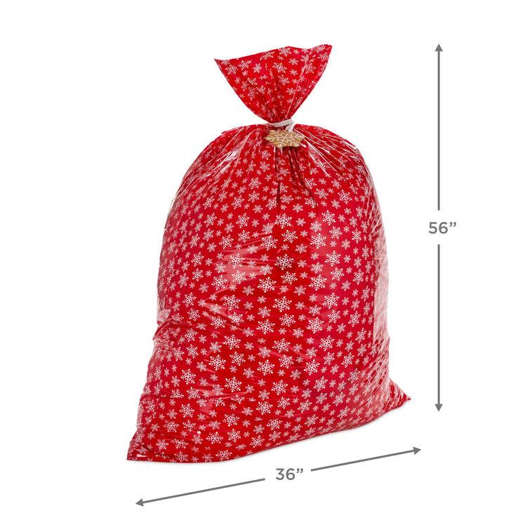 Hallmark Snowmen On Blue And Snowflakes On Red 2-Pack Giant Plastic Christmas Gift Bags