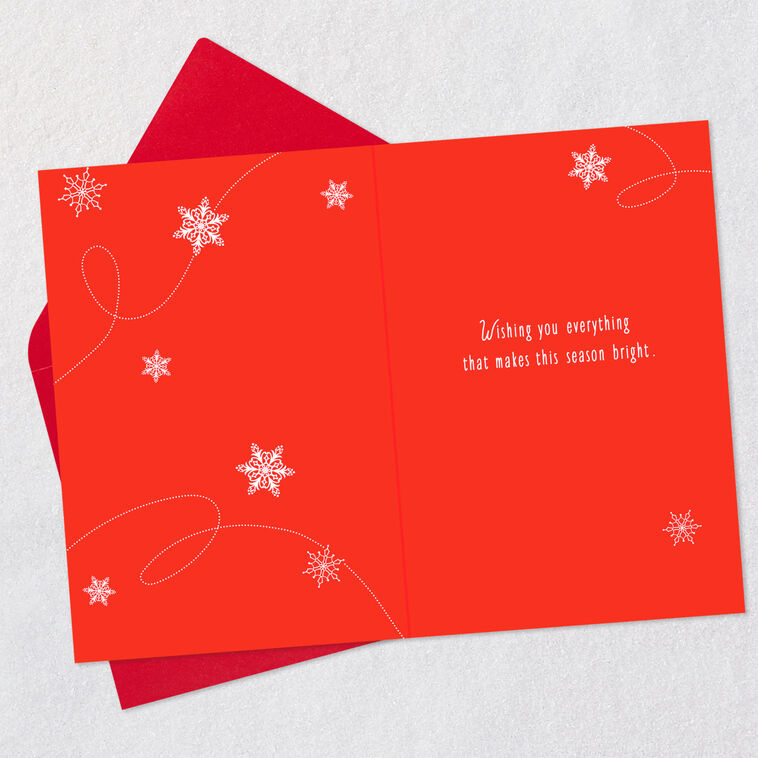 Hallmark Snowy Tree With Ornaments And Cardinals Christmas Card