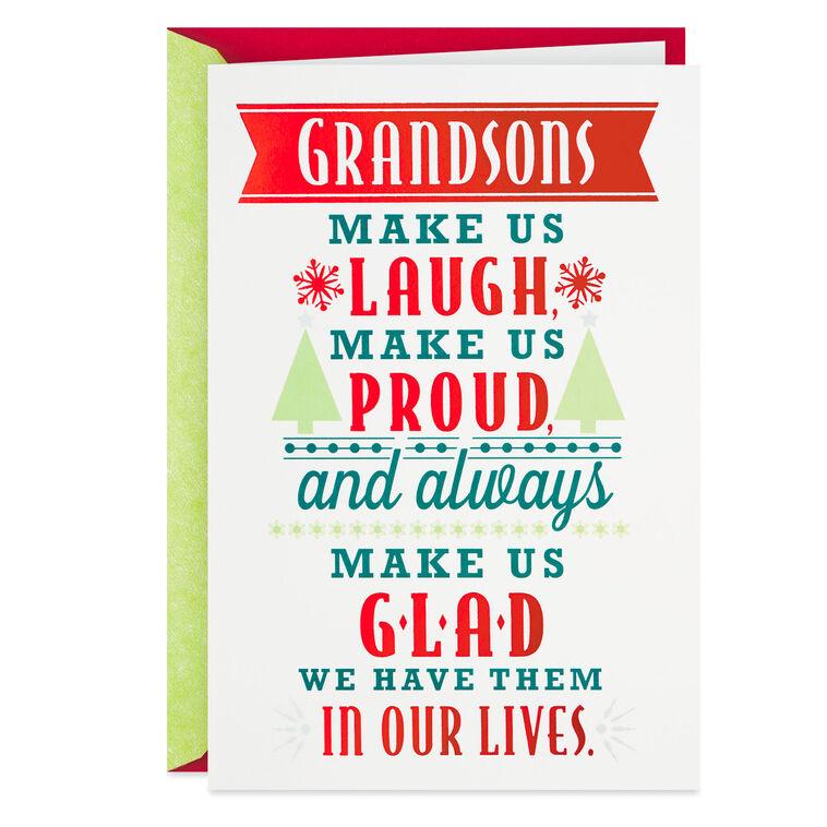 hallmark So Glad You're in Our Lives Christmas Card for Grandson