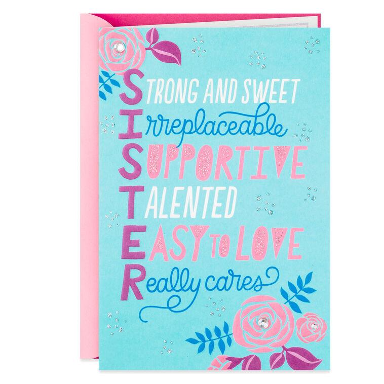hallmark So Many Things to Love About You Birthday Card for Sister