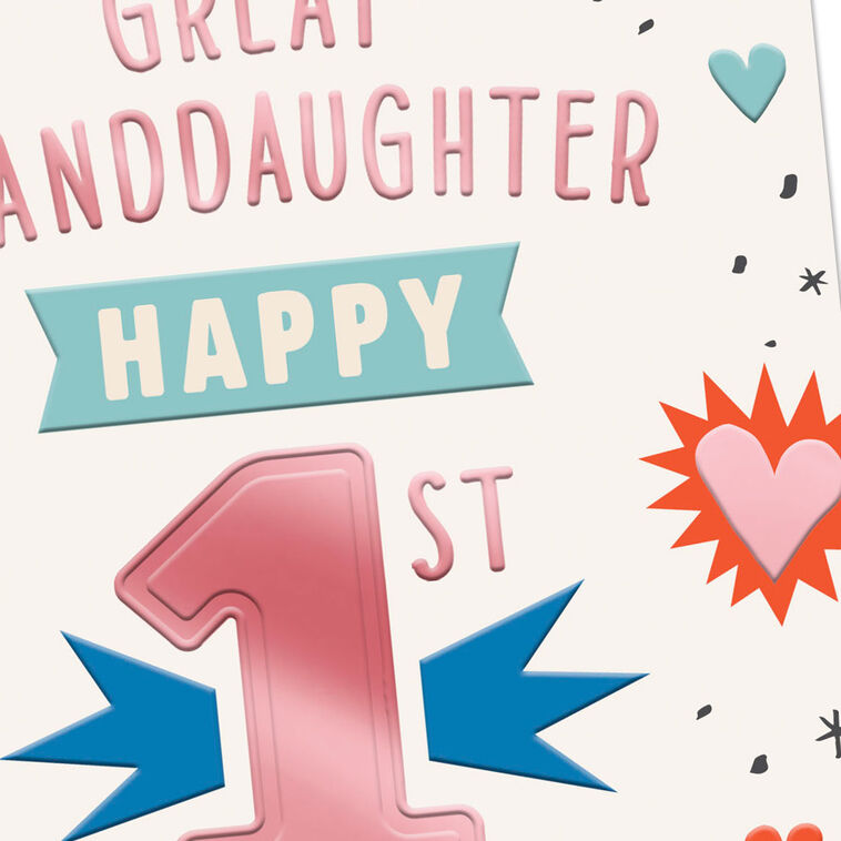Hallmark So Much Cuteness And Fun 1st Birthday Card For Great-Granddaughter