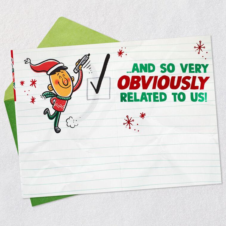 Hallmark So Obviously Related Funny Christmas Card For Nephew