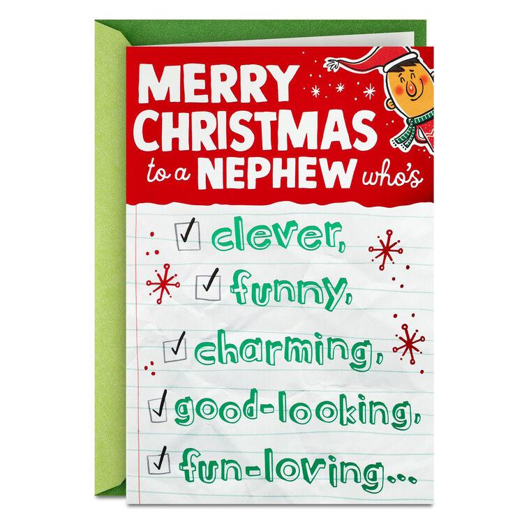 hallmark So Obviously Related Funny Christmas Card for Nephew